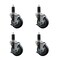 Service Caster 4'' Thermoplastic Rubber Swivel 1-1/4'' Expanding Stem Caster Set with Brake, 4PK SCC-EX20S414-TPRB-TLB-114-4 - alternate 1